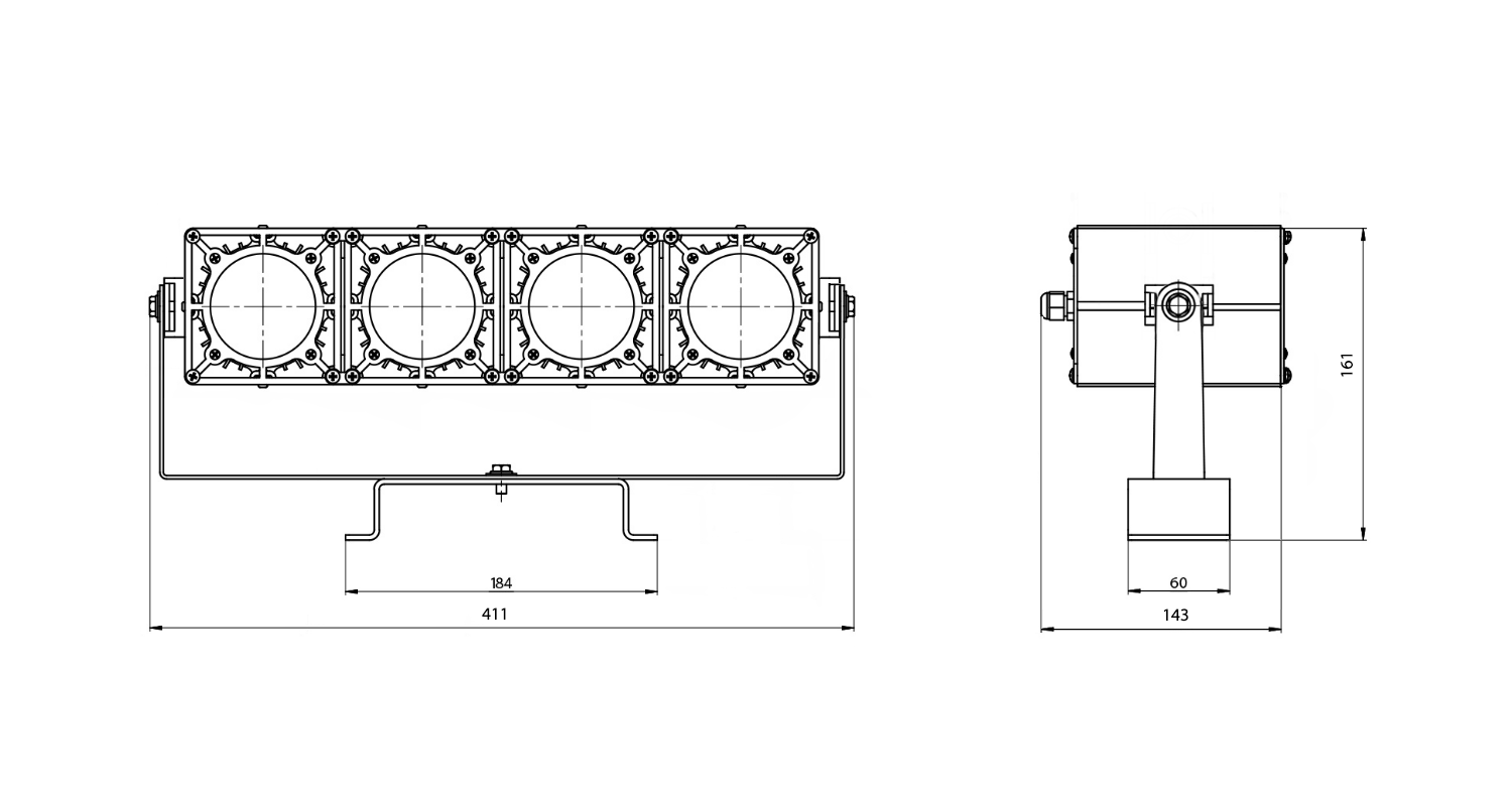Габаритные размеры DS-LFL-100-4x12 2.1.I.IP67 (740.G45.1.0) Габаритные размеры DS-LFL-100-4x12 2.1.I.IP67 (740.G45.1.0)