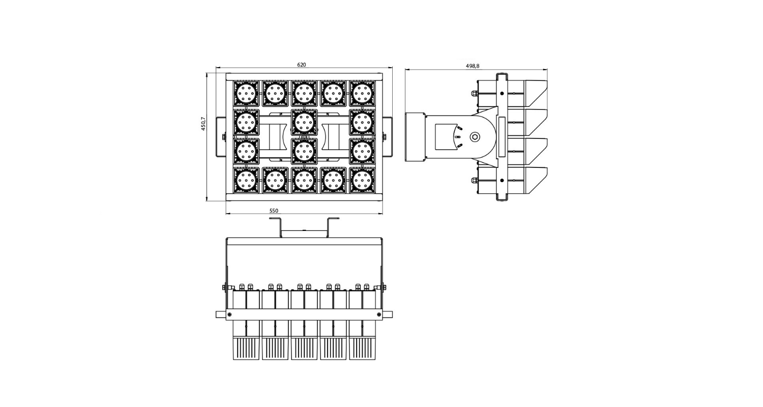 Габаритные размеры DS-LFL-900-16x7-2.3.I.IP65 (740.G60) Габаритные размеры DS-LFL-900-16x7-2.3.I.IP65 (740.G60)