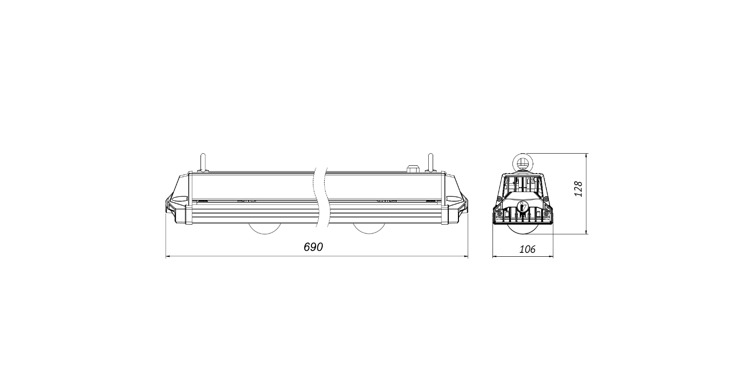 Габаритные размеры PLANTALUX-HP-150-D020-SC Габаритные размеры PLANTALUX-HP-150-D020-SC