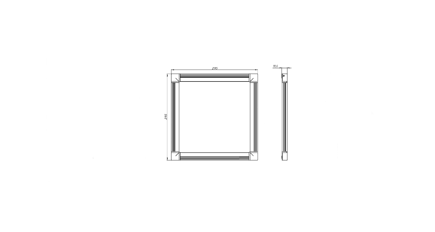 Габаритные размеры SLIMPANEL.2-300x300-8 (840.1.50.0) Габаритные размеры SLIMPANEL.2-300x300-8 (840.1.50.0)